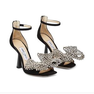 Jimmy Choo Mana 100mm Crystal Bow Heels